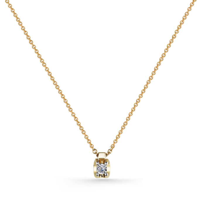 Колье из жёлтого золота с бриллиантом (053136)