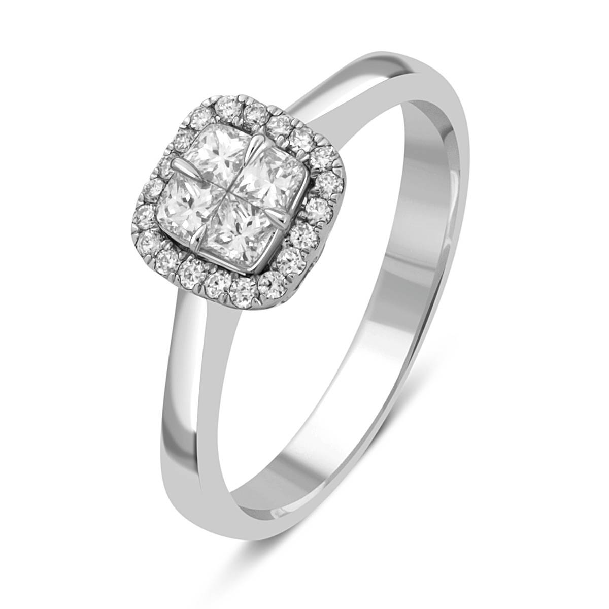 Кольцо из белого золота с бриллиантами (042747)