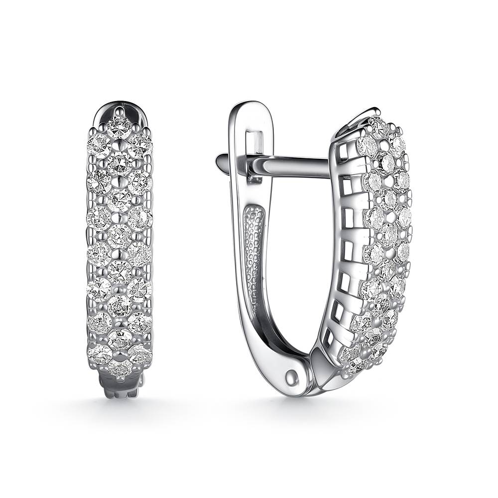 Серьги из белого золота с бриллиантами (060563)