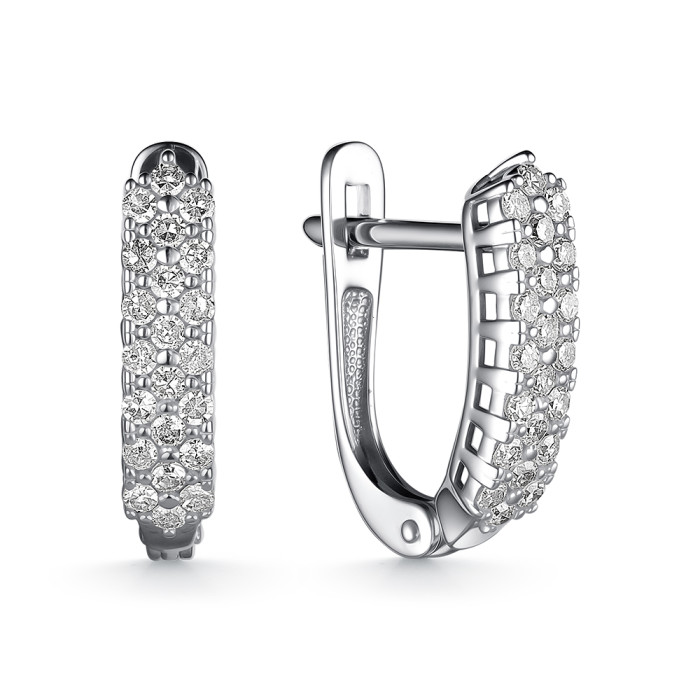 Серьги из белого золота с бриллиантами (060563)