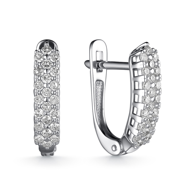 Серьги из белого золота с бриллиантами (060563)