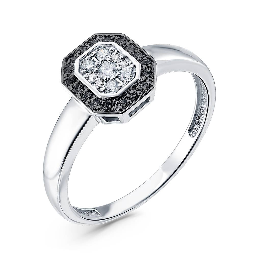 Кольцо из белого золота с бриллиантами  (061729)