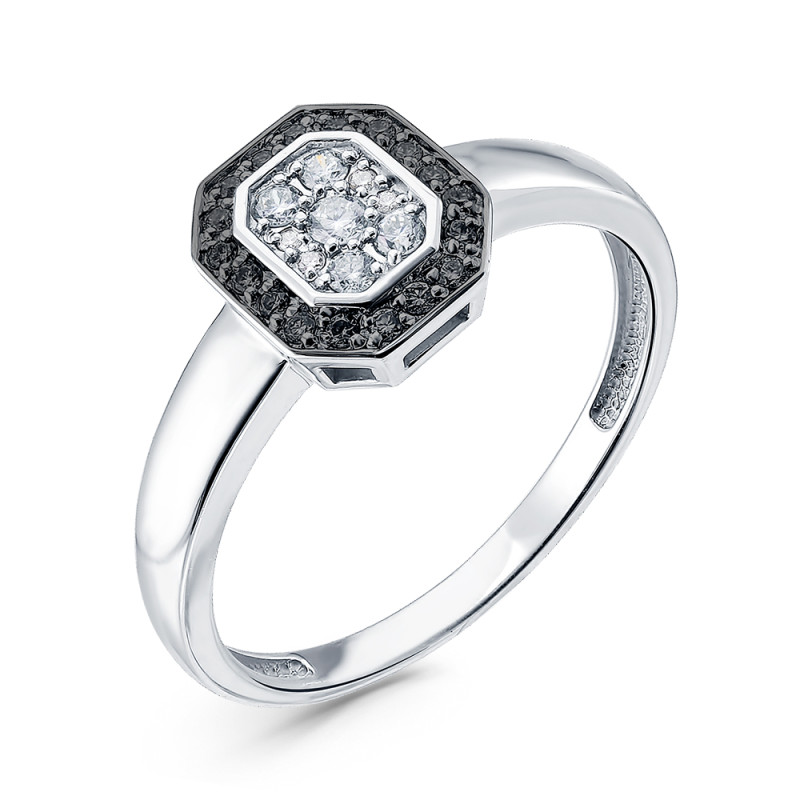 Кольцо из белого золота с бриллиантами  (061729)