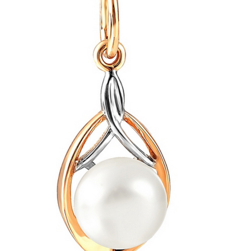 Кулон из красного золота с жемчугом (041803)