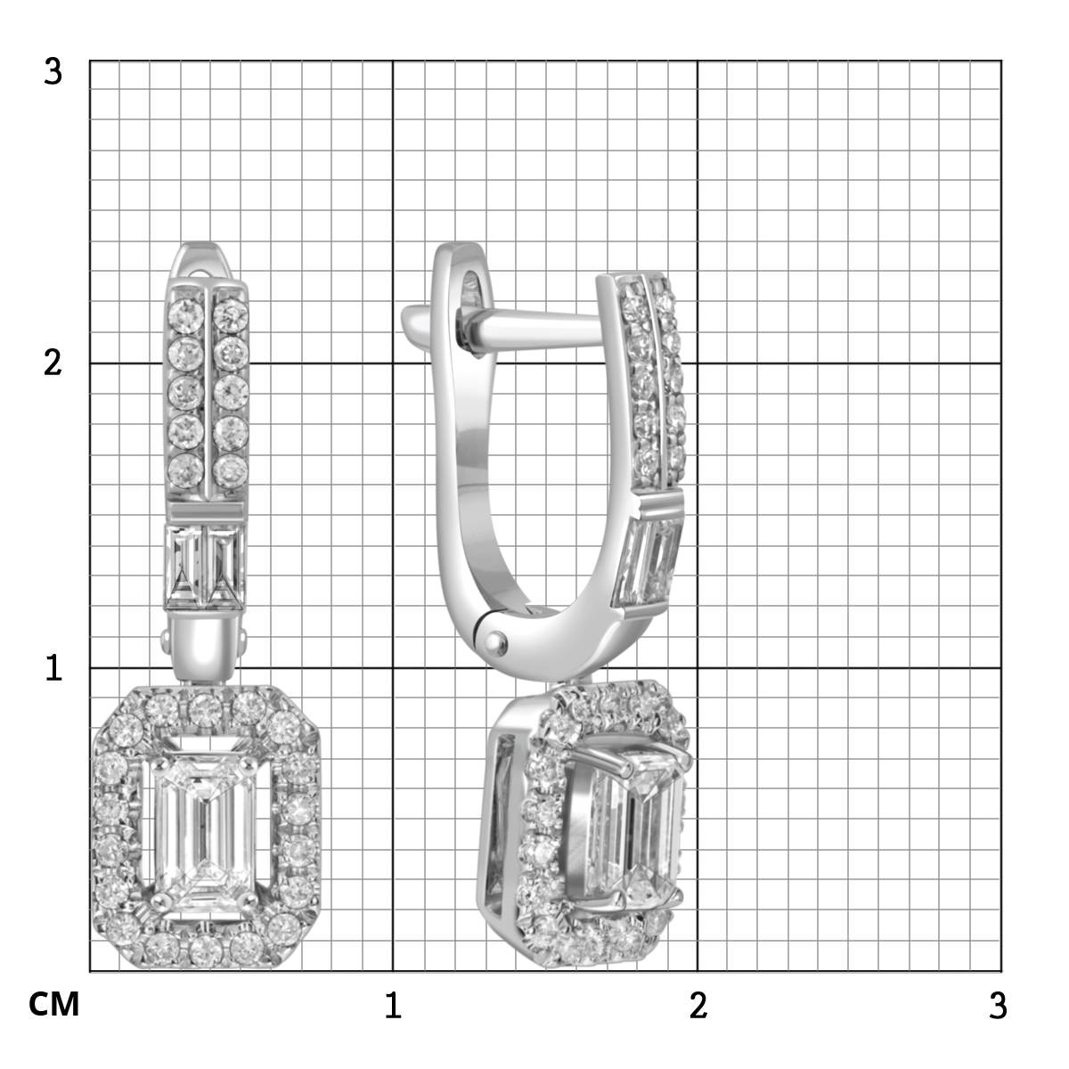 Серьги из белого золота с бриллиантами (051635)