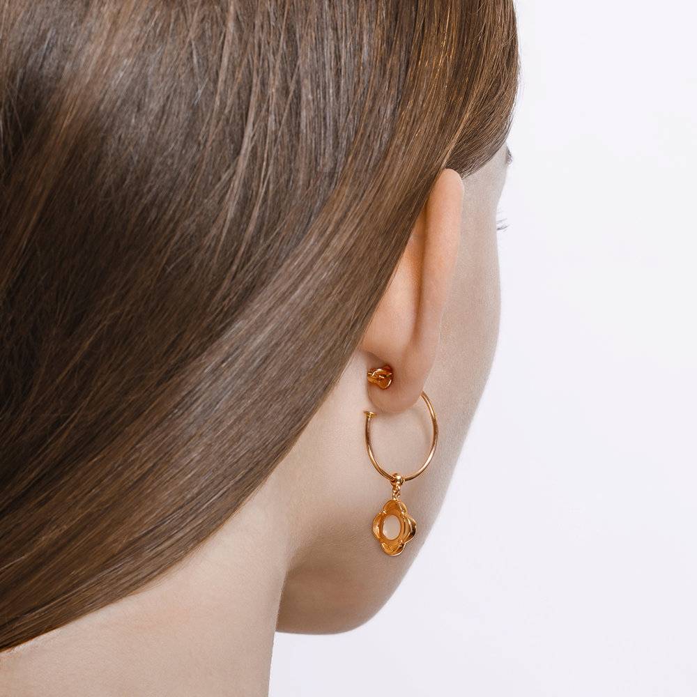 Серьги из красного золота с бриллиантами и перламутром (046262)