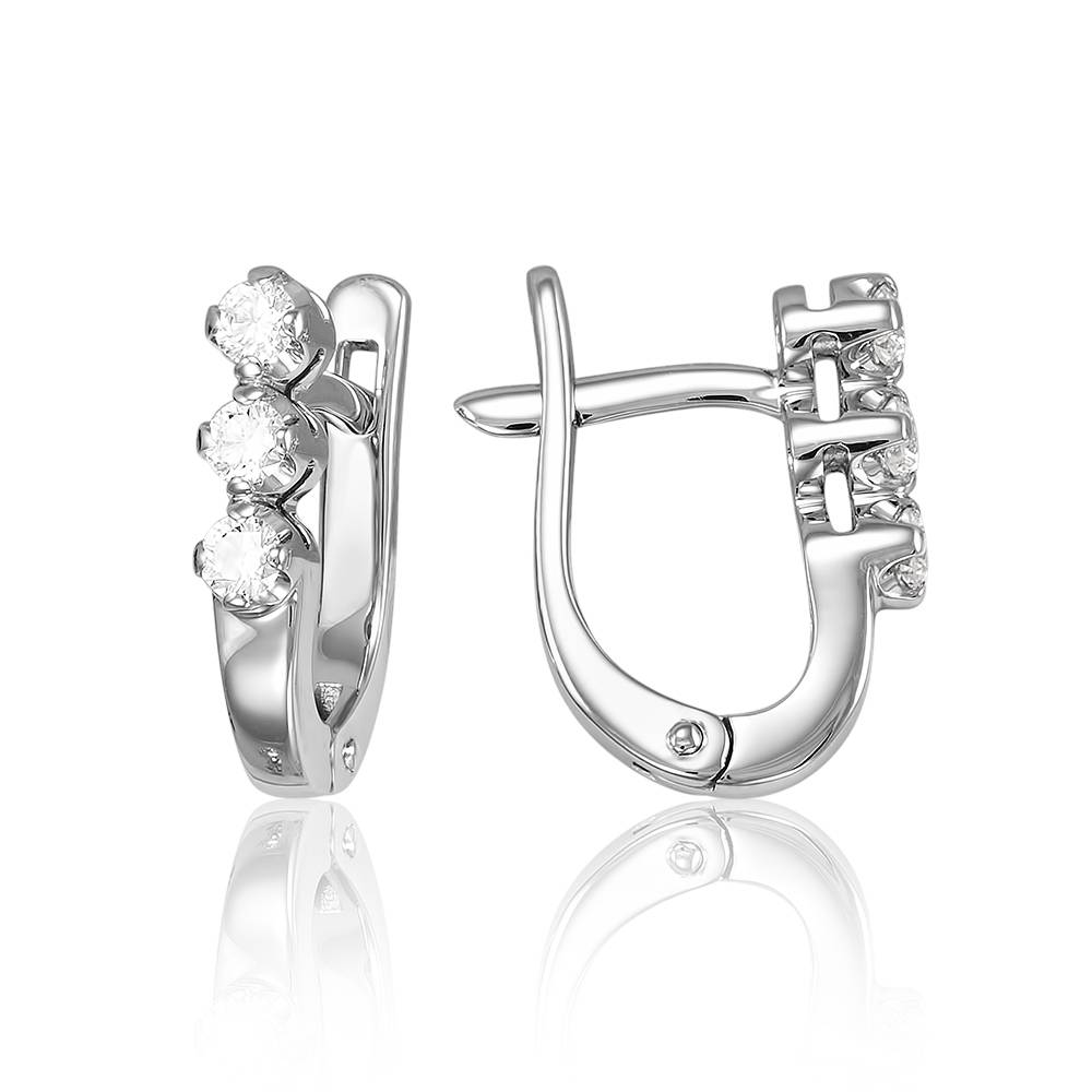 Серьги из белого золота с бриллиантами (052816)