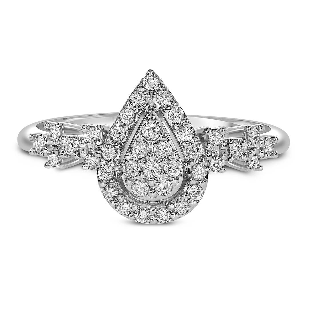 Кольцо из белого золота с бриллиантами (051933)