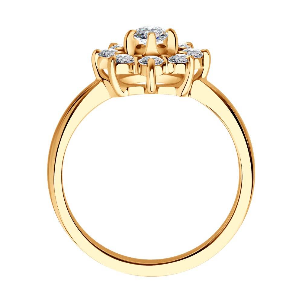 Кольцо из красного золота с бриллиантами (052865)