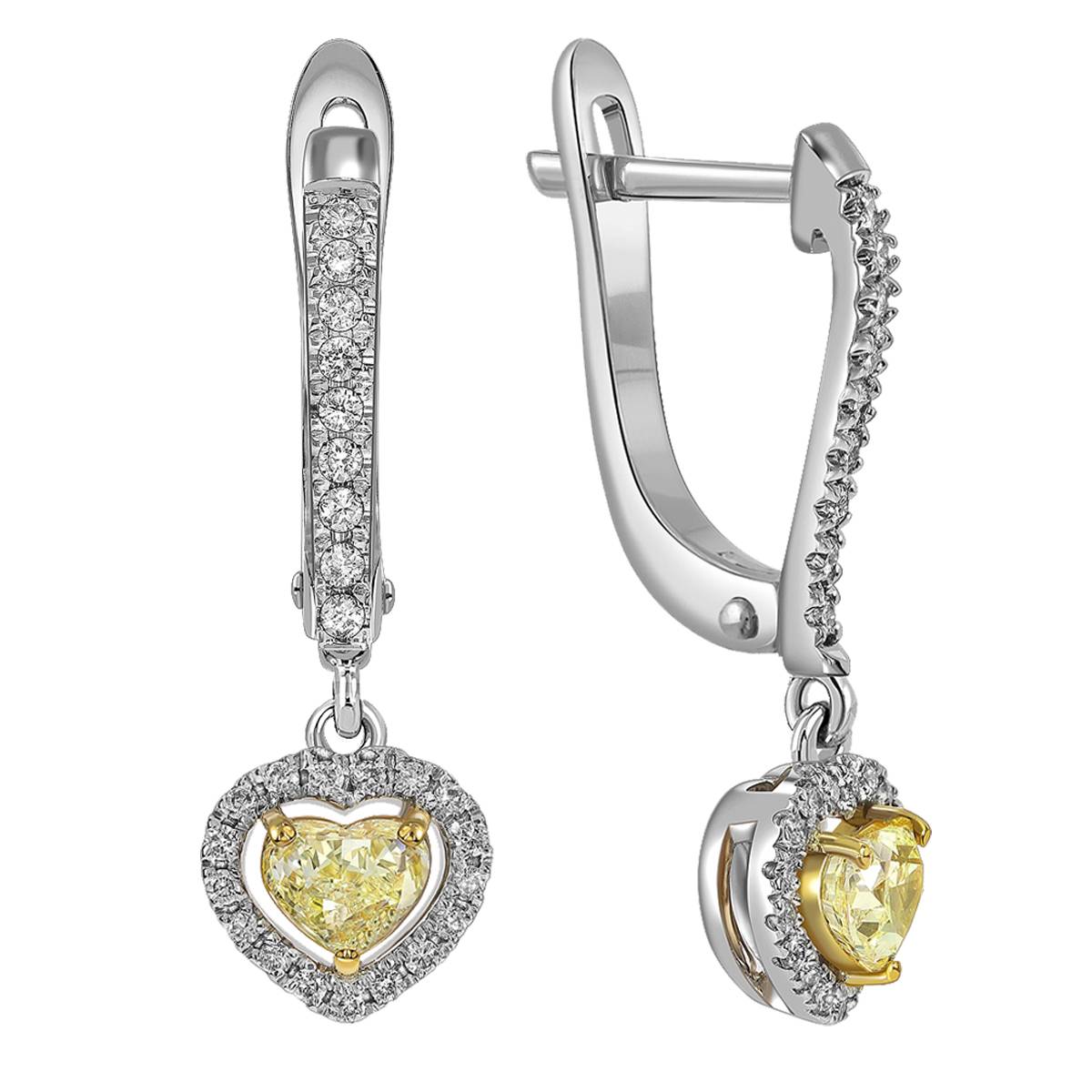 Серьги из белого золота с бриллиантами 