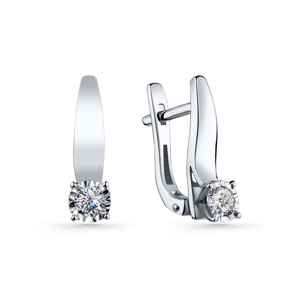 Серьги из белого золота с бриллиантами (059460)