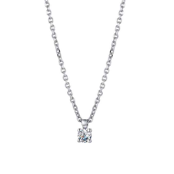 Колье из белого золота с бриллиантом (039022)