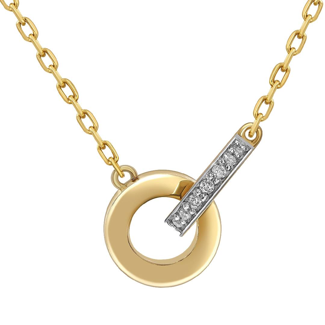 Колье из жёлтого золота с бриллиантами (059181)