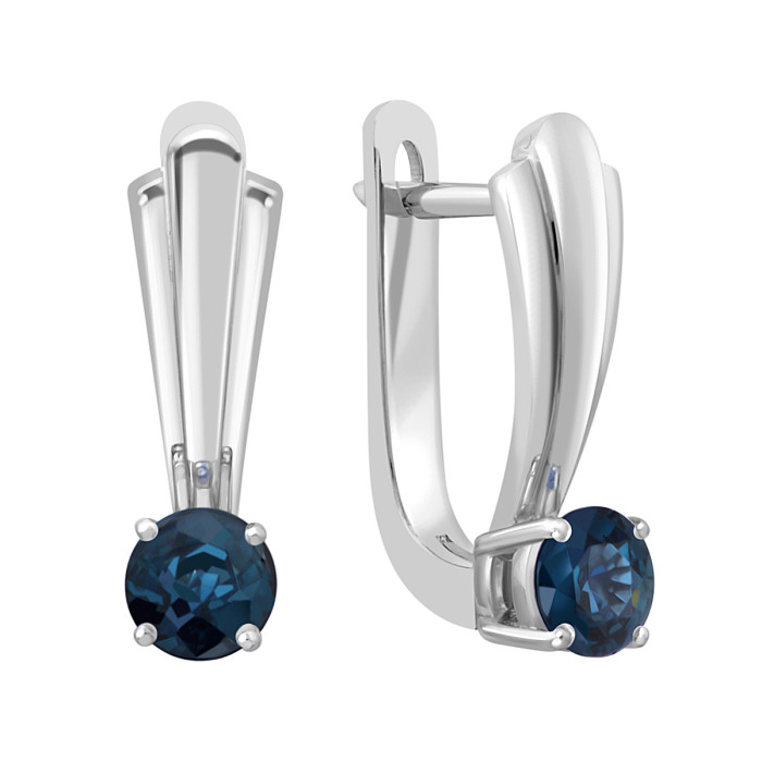 Серьги из белого золота с сапфирами (043209)