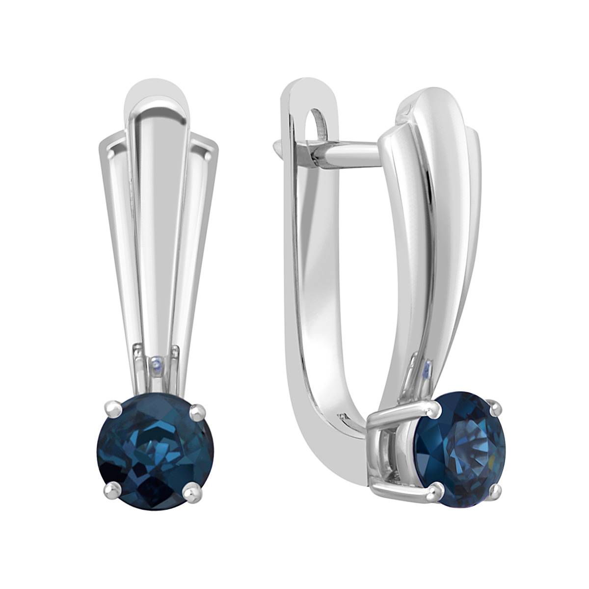 Серьги из белого золота с сапфирами (043209)