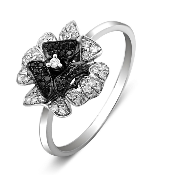 Кольцо из белого золота с бриллиантами (001197)