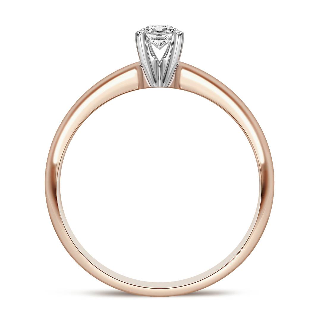 Помолвочное кольцо из комбинированного золота с бриллиантом (042943)