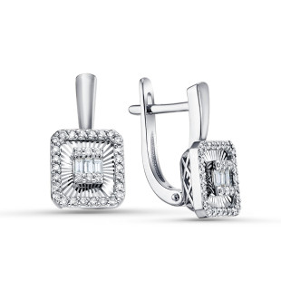 Серьги из белого золота с бриллиантами (060883)