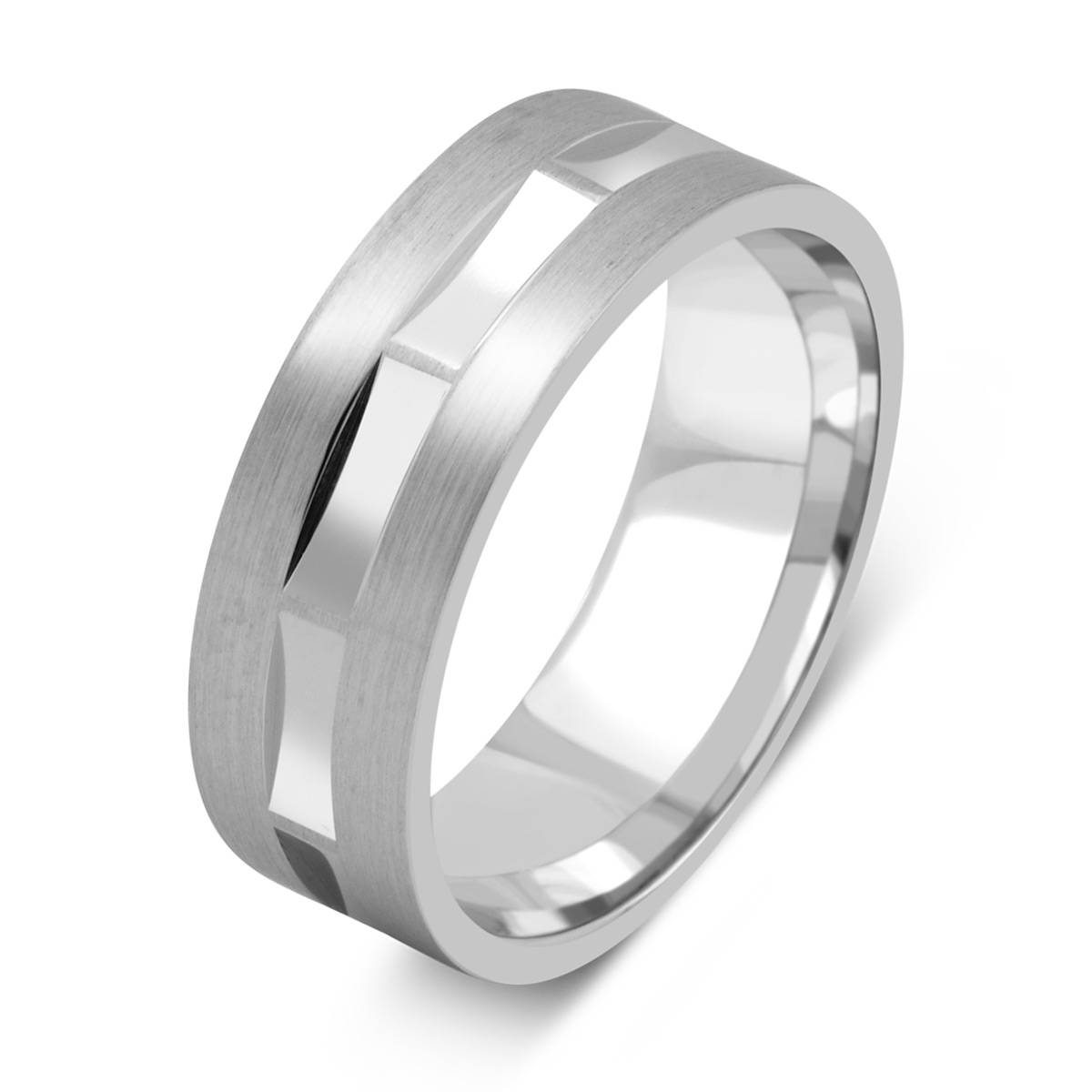 Обручальное кольцо из белого золота (041415)