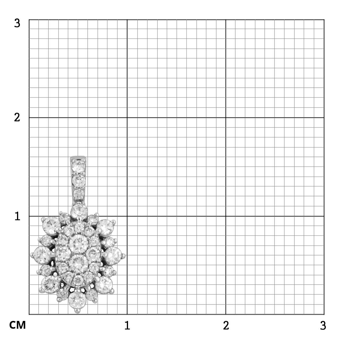 Кулон из белого золота с бриллиантами (042721)