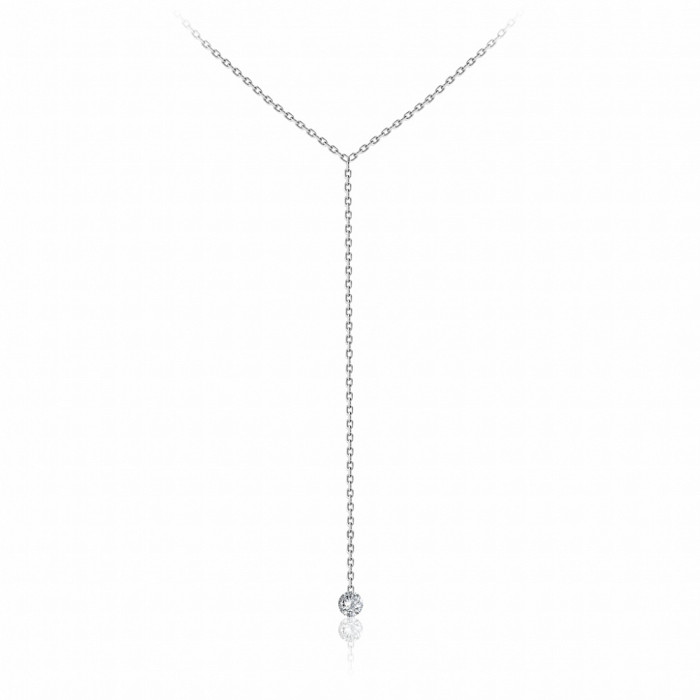 Колье из белого золота с бриллиантом (047759)