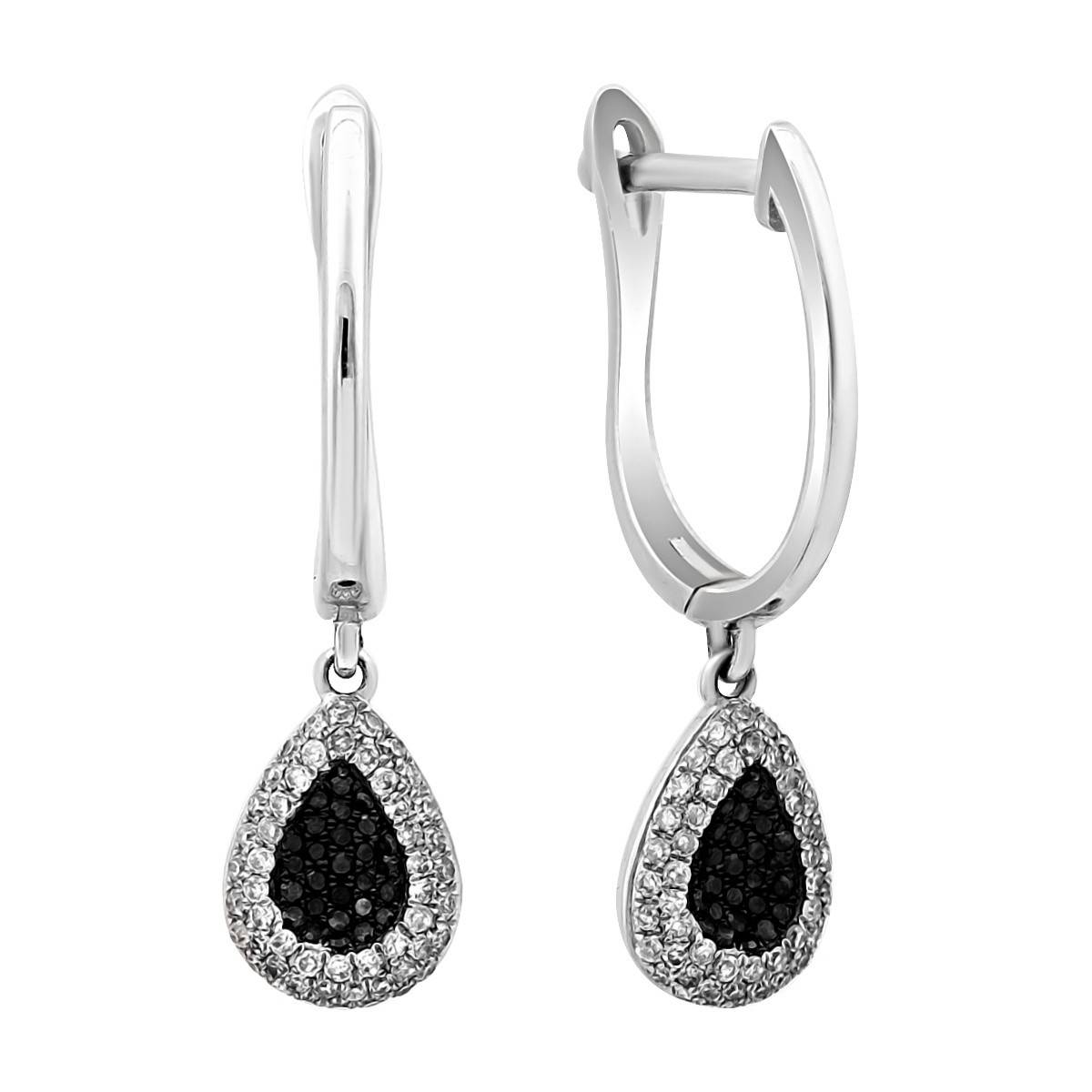 Серьги из белого золота с бриллиантами (001260)