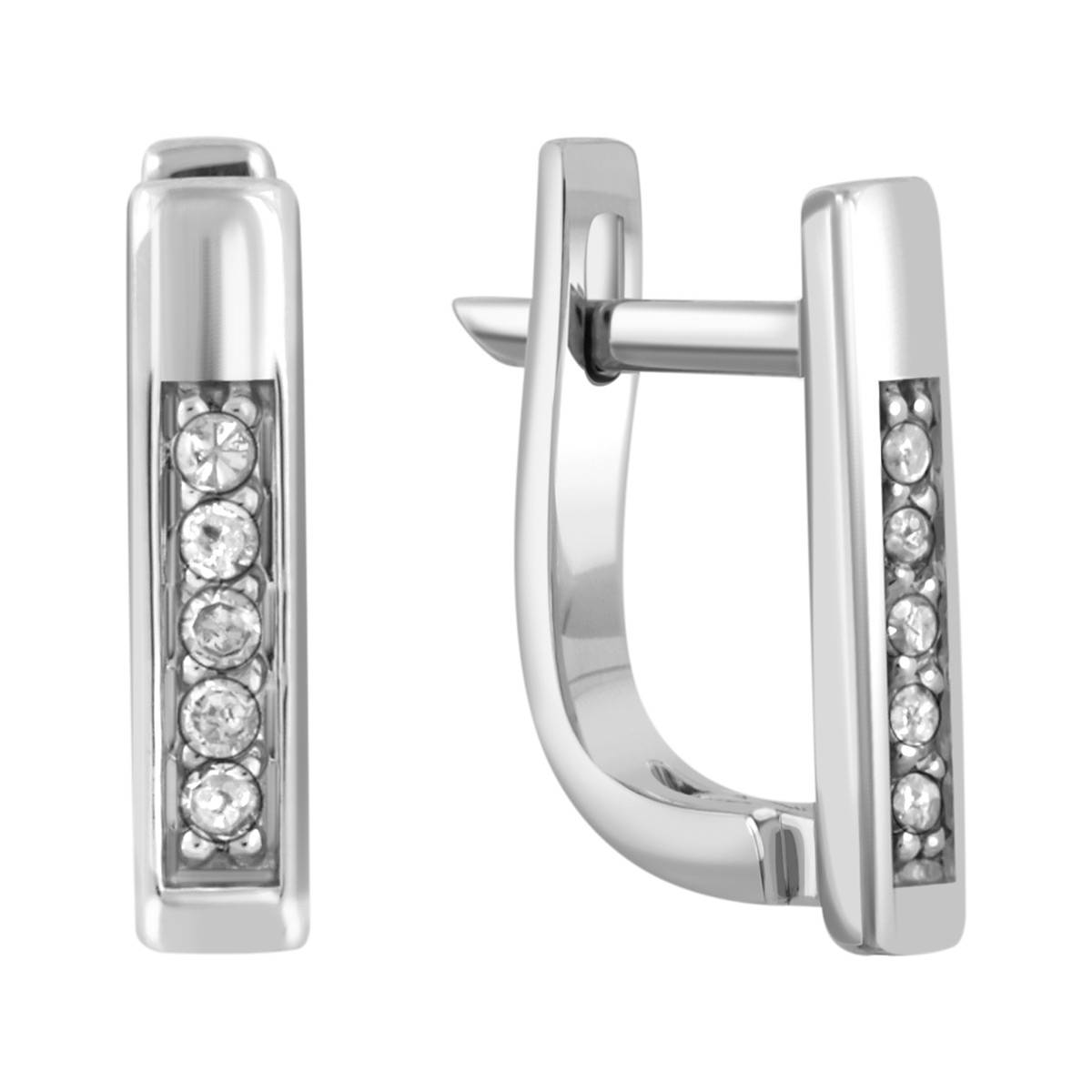 Серьги из белого золота с бриллиантами (040552)