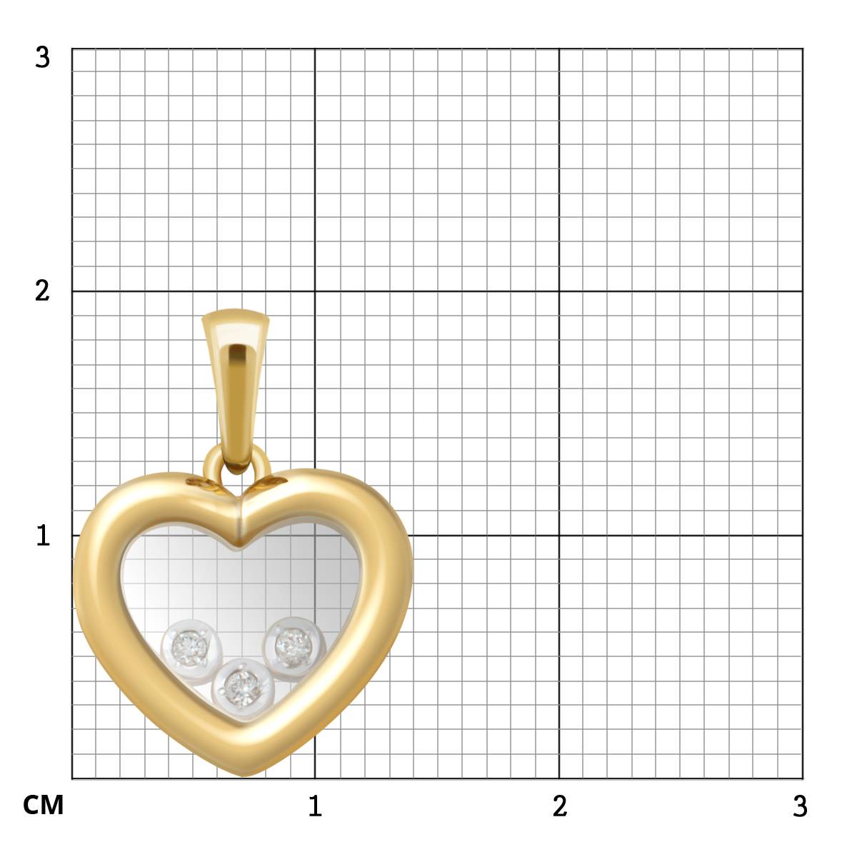 Кулон из жёлтого золота с бриллиантами (039679)