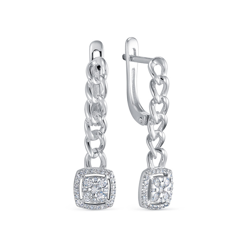 Серьги из белого золота с бриллиантами (061096)
