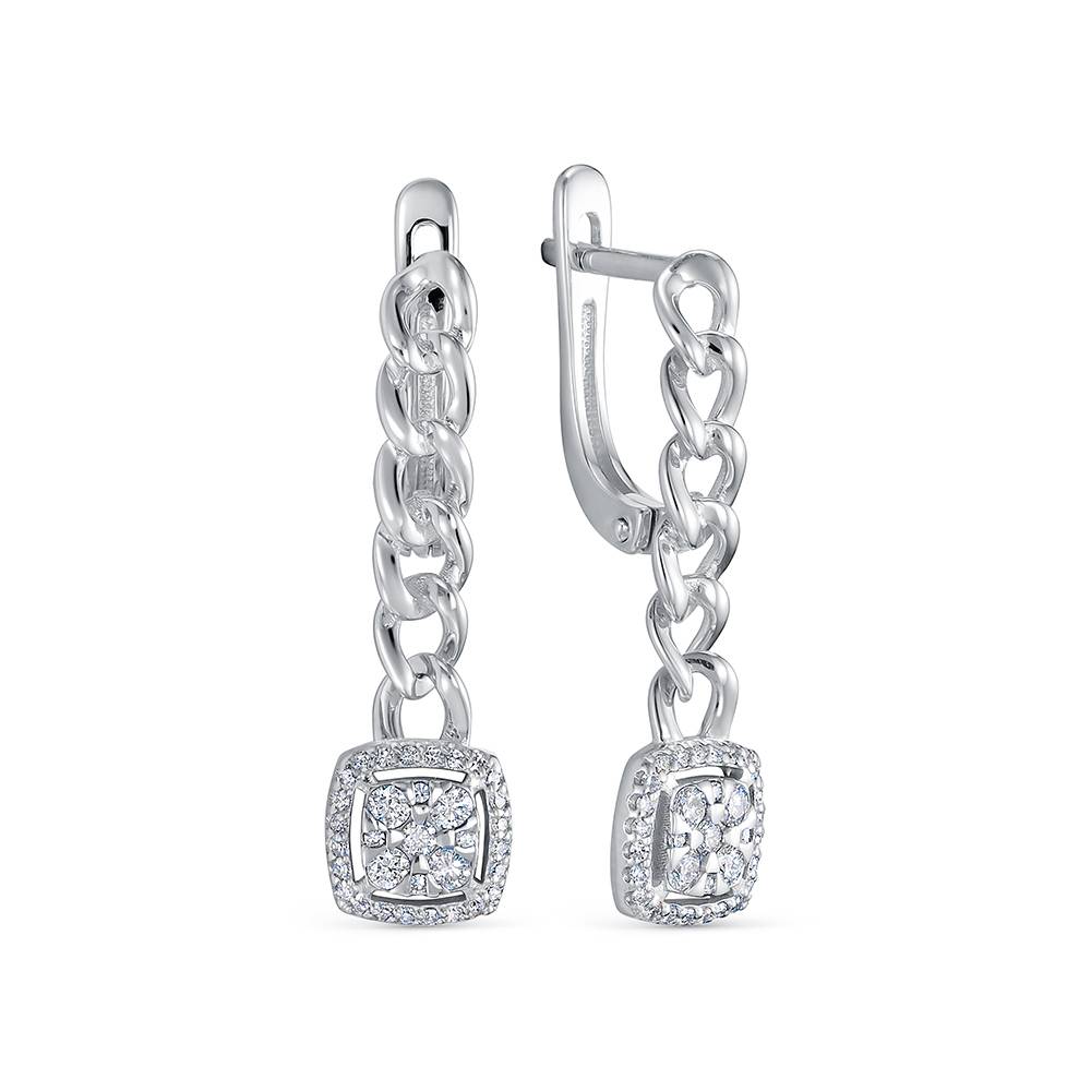 Серьги из белого золота с бриллиантами (061096)