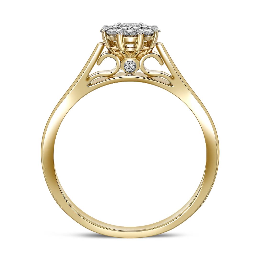 Кольцо из комбинированного золота с бриллиантами (039652)