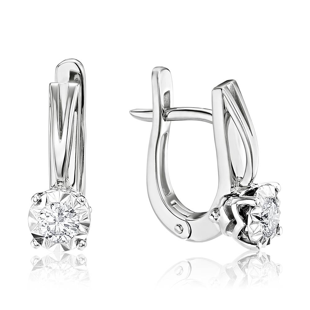 Серьги из белого золота с бриллиантами (053032)