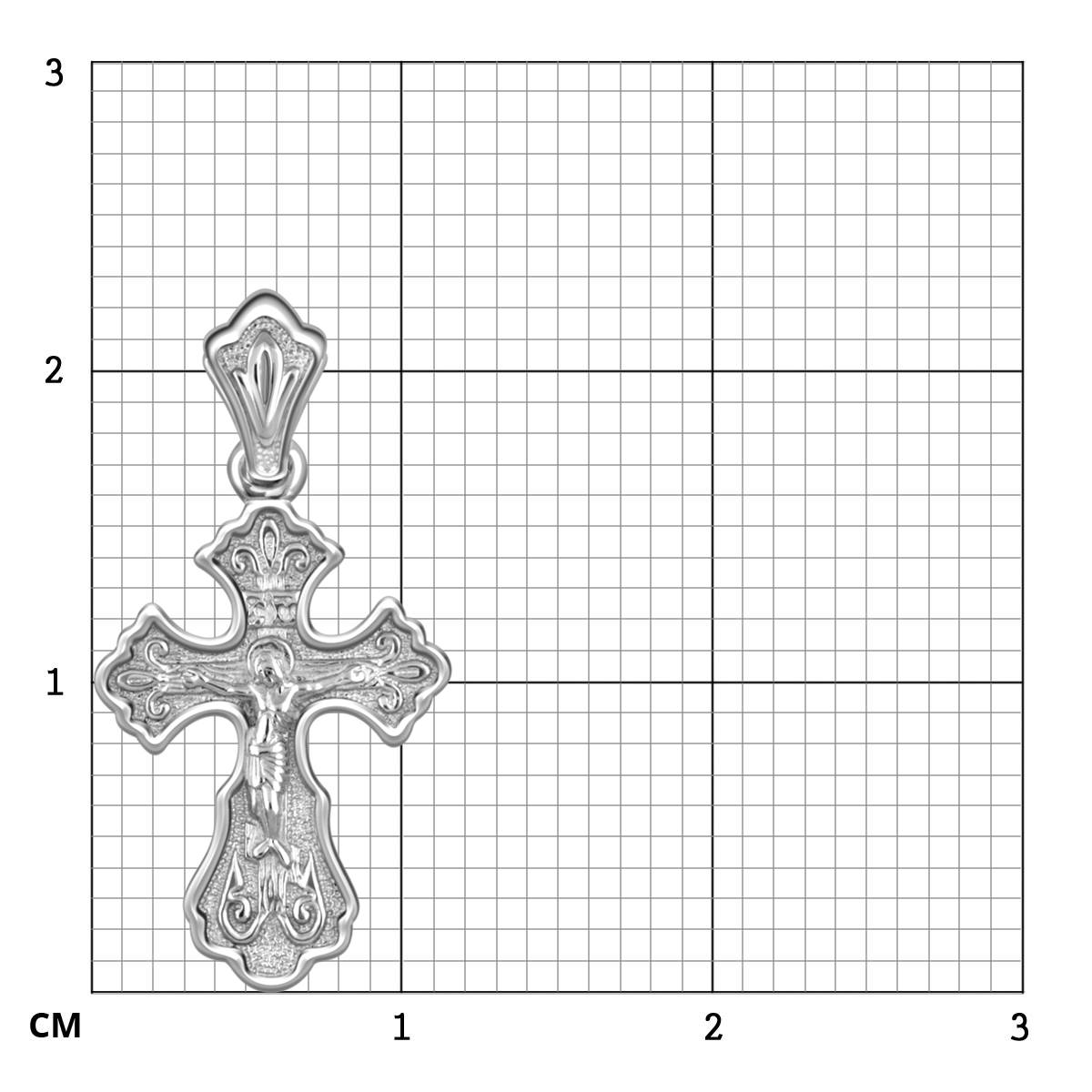 Кулон крест из платины (054301)