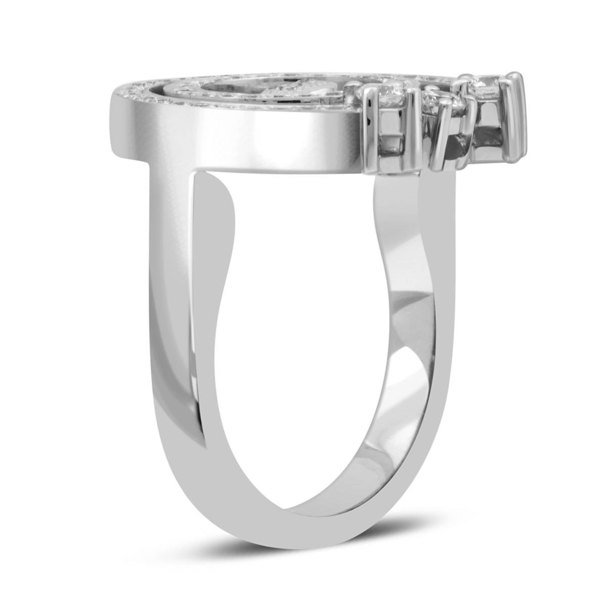 Кольцо из белого золота с бриллиантами (037607)