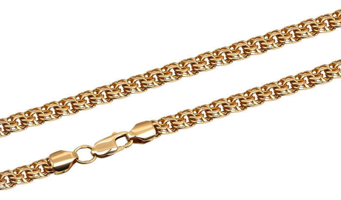 Цепь из красного золота, плетение "Бисмарк" (038626)