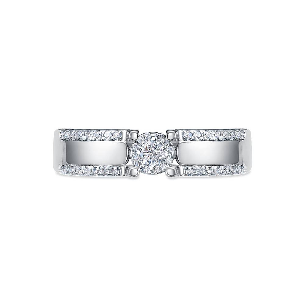 Помолвочное кольцо из белого золота с бриллиантами (059605)