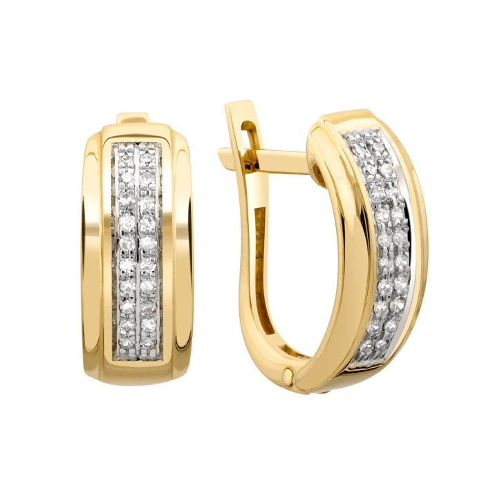 Серьги из жёлтого золота с бриллиантами (024166)