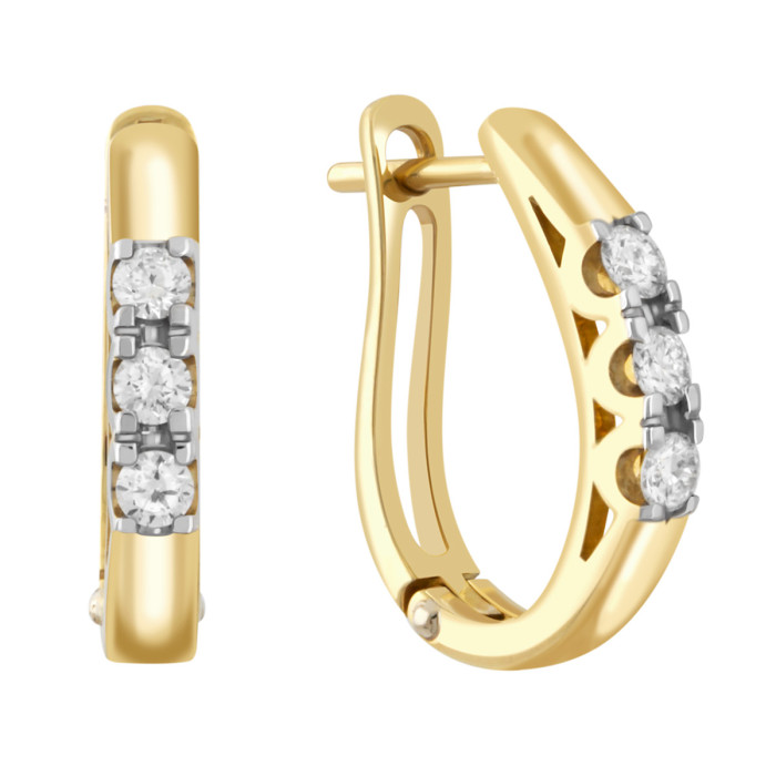 Серьги из жёлтого золота с бриллиантами (025773)