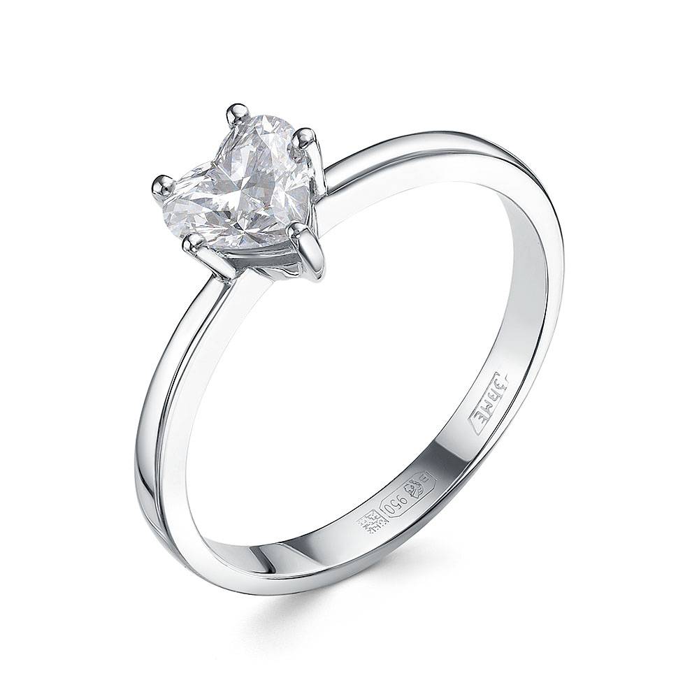 Помолвочное кольцо из платины с бриллиантом 