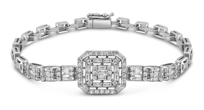 Браслет из белого золота с бриллиантами (051853)