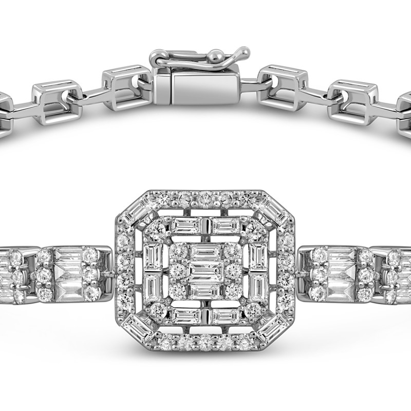 Браслет из белого золота с бриллиантами (051853)