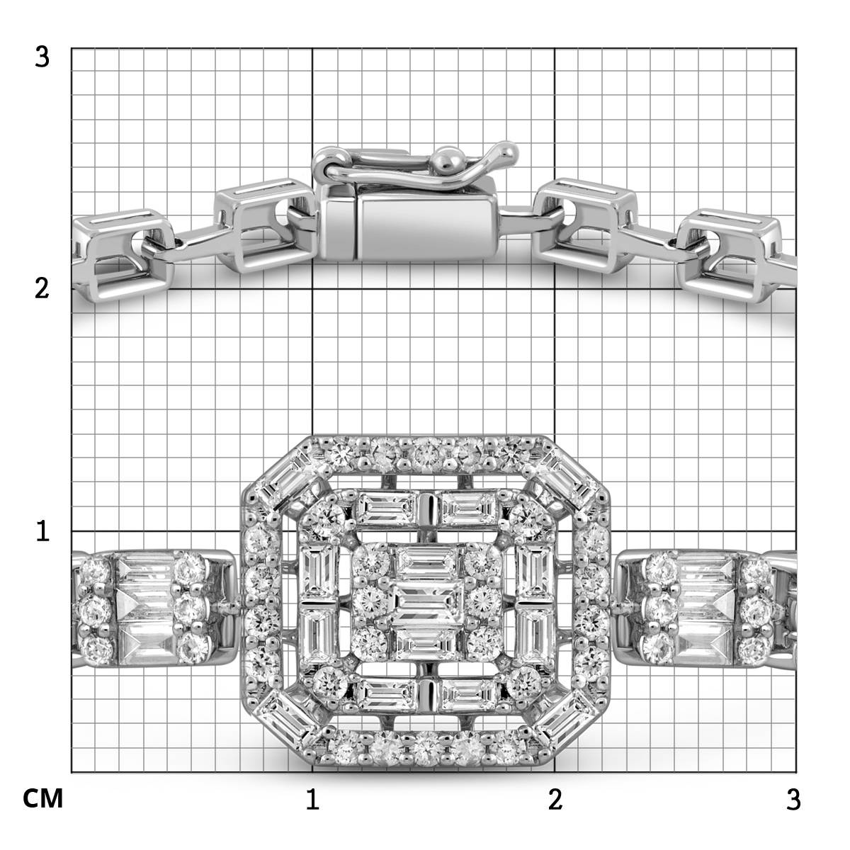 Браслет из белого золота с бриллиантами (051853)