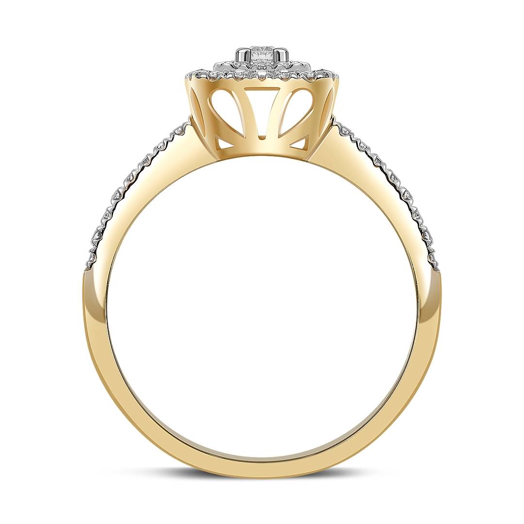 Кольцо из комбинированного золота с бриллиантами (039637)