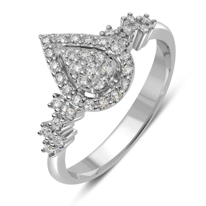 Кольцо из белого золота с бриллиантами (051933)