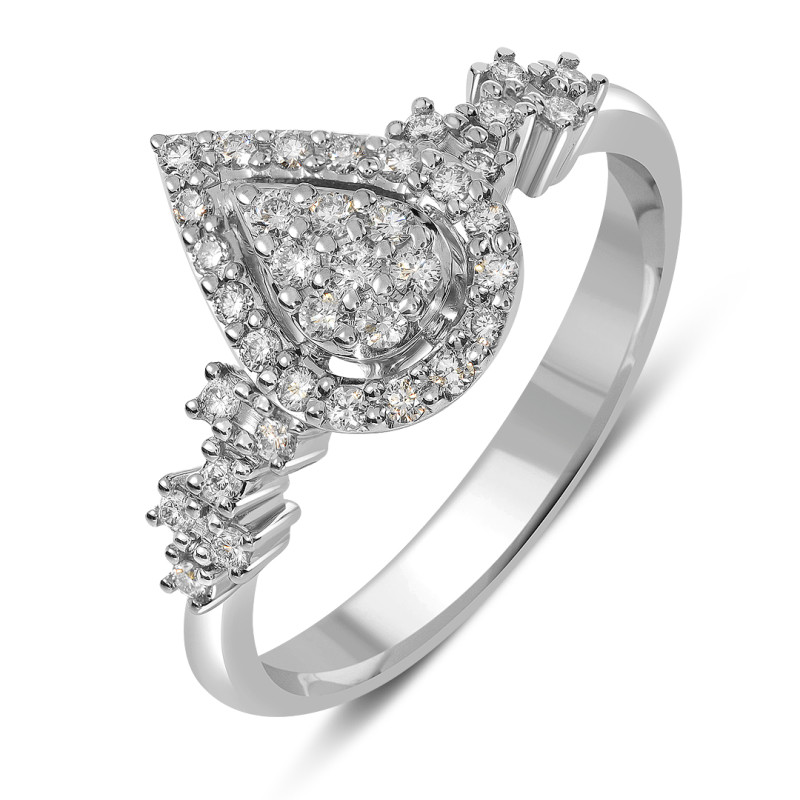 Кольцо из белого золота с бриллиантами (051933)