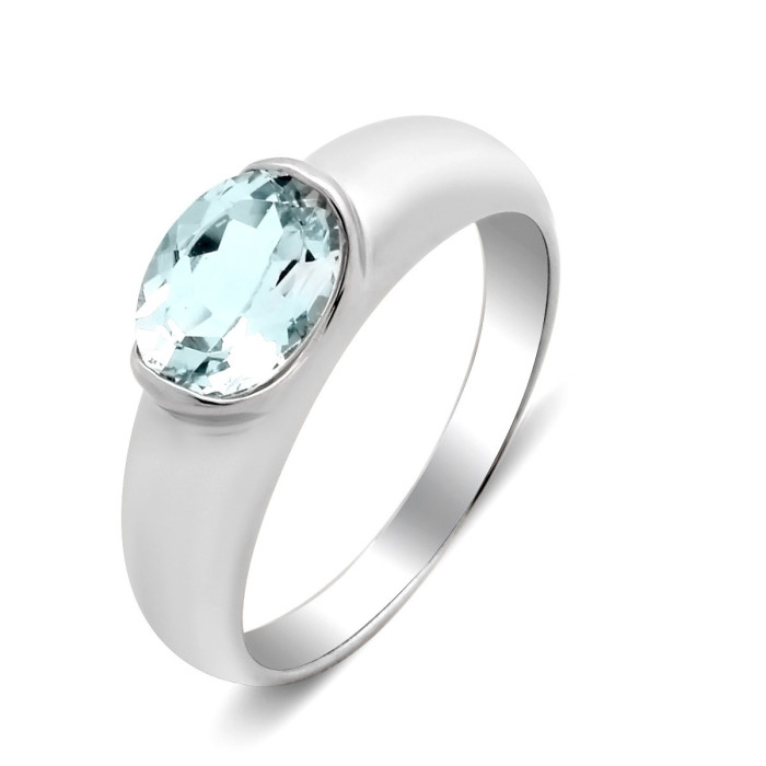 Кольцо из белого золота с топазом (028577)