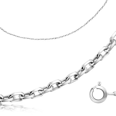 Цепь из белого золота, плетение &quot;Якорное&quot; (046060)