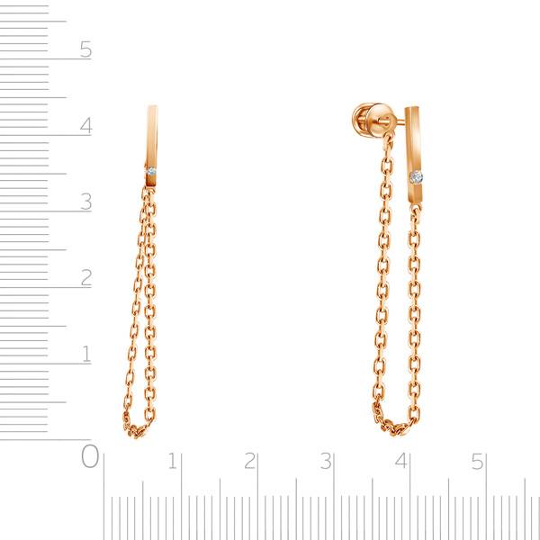 Серьги из красного золота с бриллиантами (047674)