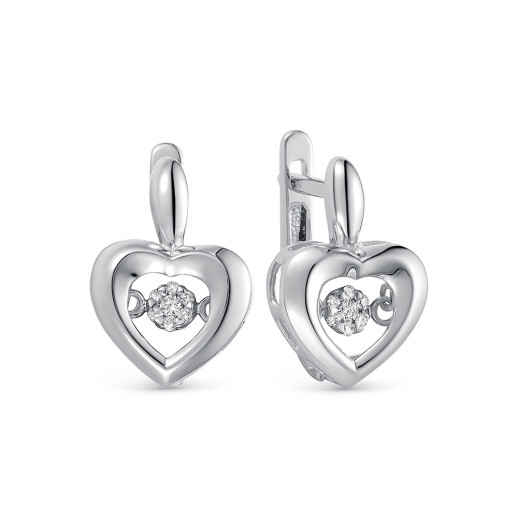 Серьги из белого золота с бриллиантами (059570)