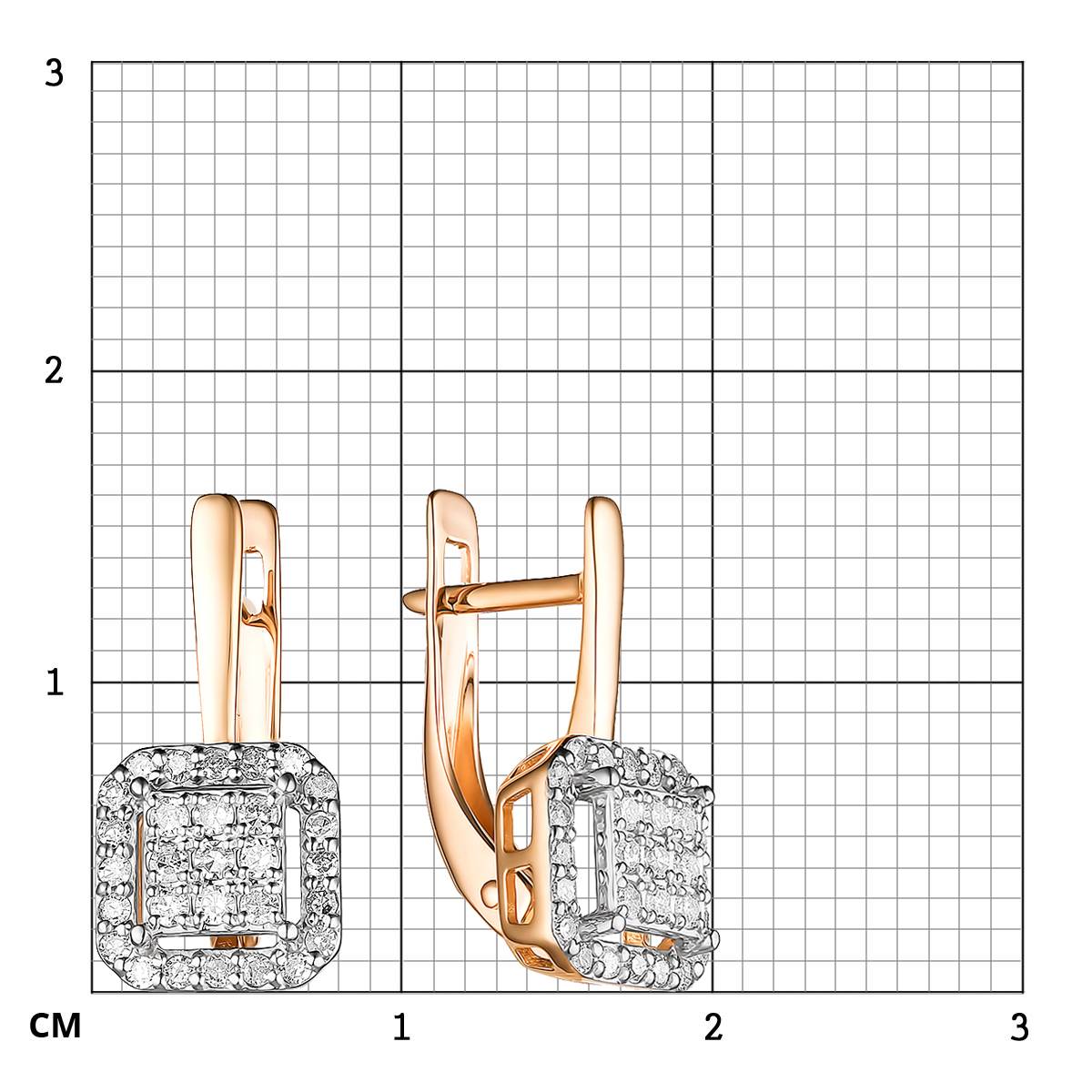 Серьги из красного золота с бриллиантами (060592)